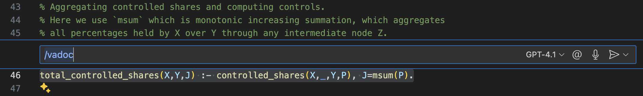 copilot vadoc prompt