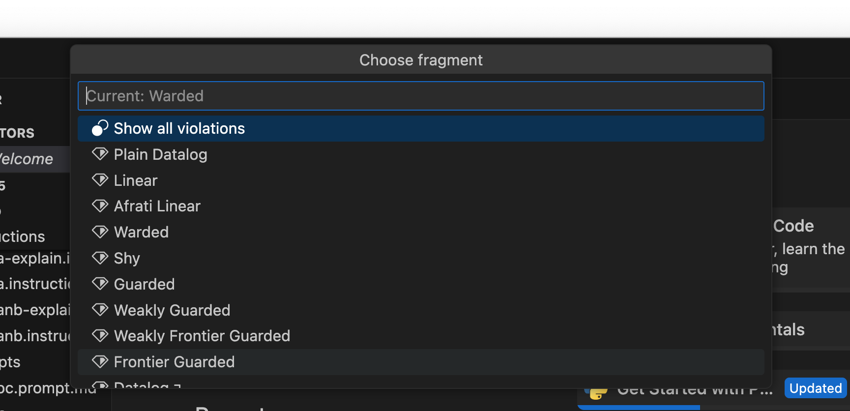 fragment choices