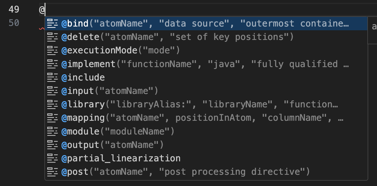 intellisense trigger