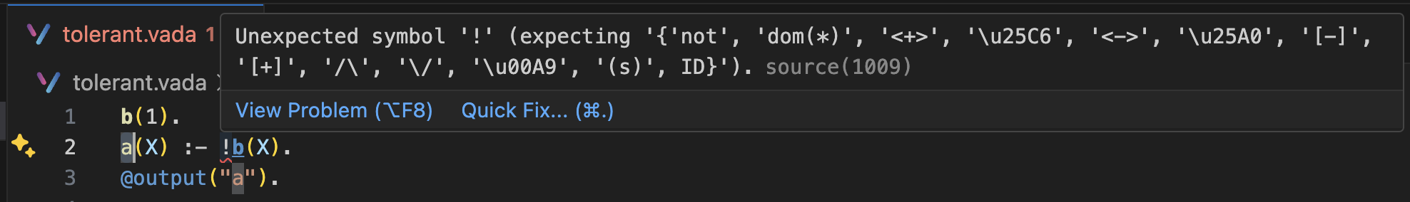 tolerant parsing